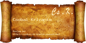 Csobai Krizanta névjegykártya
